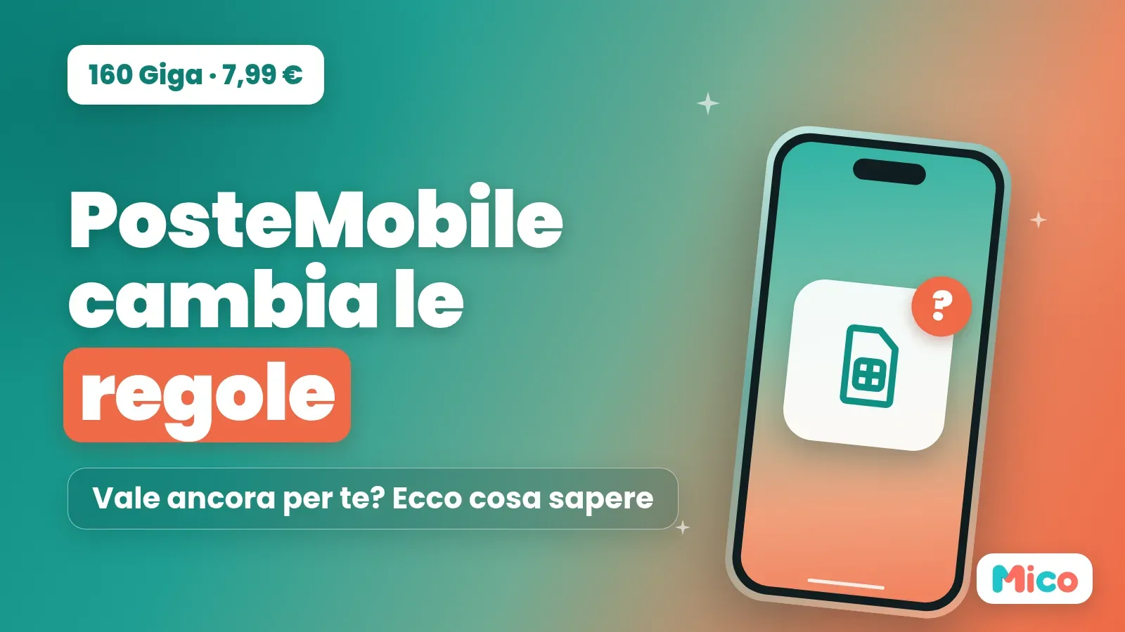 PosteMobile cambia le regole dell'offerta da 160 Giga a 7,99 €: chi resta fuori